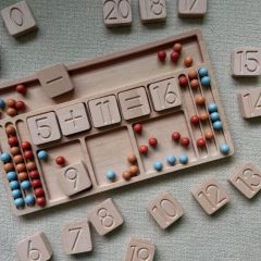Wooden Peg Beads Boards Educational Toys Math Learning Building Blocks - Image 5
