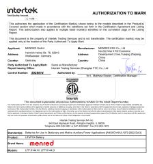 UL certificate from Menred Ess Co., Ltd.