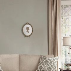 12 Inch Vintage Resin Frame Distressed Wood Look Oval Photo Frame with Carved Florals - Image 4
