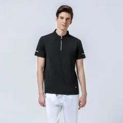 Half Zipper Stand Collar Sports Running Track and Field Single Polo Top - Image 3