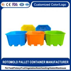 600L Space-Saving Bulk Forklift Containers Round Heavy Duty Plastic Forklift Bins for Feeding Livestock - Enlightening Plast Co., Ltd