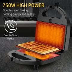 Grilled Cheese Machine, LED Indicator Lights, 750 W, Non-Stick Plates, Sandwich Maker - Image 4
