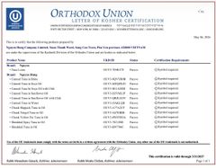 Kosher certificate from Vietex Global