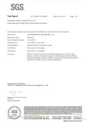 SGS test report certificate of Zhenjiang Runfa Aluminium Co., Ltd. – certificate photo, supplier certificates section
