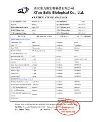 COA certificate from Xi'an Salis Biological Co., Ltd.