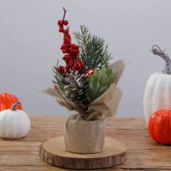 Desktop Artificial Plastic Mini Christmas Tree with Decorations Xmas Tabletop Tree - Image 6