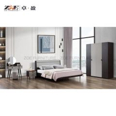 Modern Double Full Panel Sleeping King Wooden Queen Size Bed Frames - Image 5