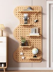 Bathroom Drying Rack with Pegboard for Towels and Snack Storage Display - Image 6
