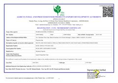 AGRICULTURAL AND PROCESSED FOOD PRODUCTS EXPORT DEVELOPMENT AUTHORITY certificate from Pushpachandra Overseas