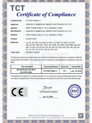 CE SOLAR FLOOD LIGHT certificate of Qingdao Commercial Energy Electronics Co., Ltd. – certificate photo, supplier certificates section