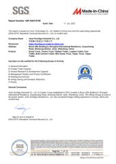 SGS certificate from JINAN KOMLIGA INDUSTRIAL CO., LTD.