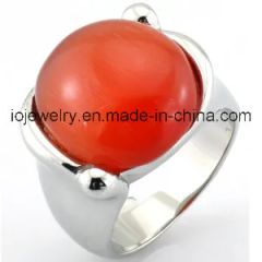 Gemstone Jewelry Big Cat Eye Stainless Steel Metal Rings Customized - Image 6
