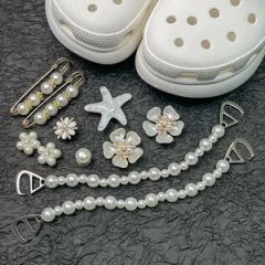 Fashion All-Match Pearl Chain DIY Shoe Decorations Style Pearl Origin China Model NO. S-174 Trademark Custom HS Code - Image 1