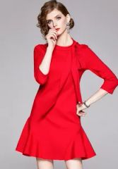 Bridesmaid Bride Red Bow Tied with Flounce Skirt Women Dress Long Medium Style Luxury Trademark OEM Pattern Other Model NO. 811 - GuangZhou Yumi Garment Co., Ltd.