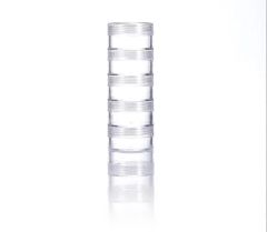 5PCS Stackable Plastic Packaging Jar Container for Nail Power and Crafts - Image 1