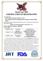 FDA certificate from Fuzhou Shoobb Import and Export Co., Ltd.