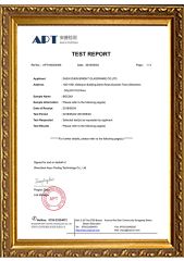 APT Product Test Report certificate from Shenzhen Bright Glassware Co., Ltd.