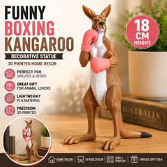 Funny Boxing Kangaroo Decorative Statue – 3D Printed PETG Home & Outdoor Decor – 18 cm - Image 1