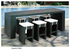 New Design Patio Furniture Wicker PE Rattan Bar Stool Sets Outdoor Furniture - Image 1