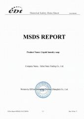 MSDS of Liquid Laundry Detergent certificate of Hebei Nana Trading Co., Ltd. – certificate photo, supplier certificates section