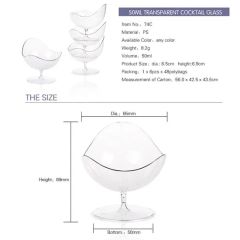 BPA Free 50ml Transparent Irregular Shape Disposable Cocktail Glass - Image 6