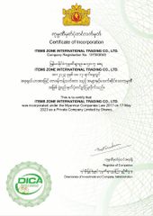 Items Zone International Trading Co., Ltd certificate from Items Zone International Trading Co., Ltd