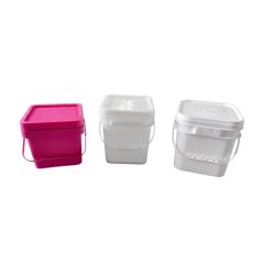 Pink Plastic Ice Bucket High Airtight Reusable Customizable Colors 5 Gallon Plastic Square Pail - Image 3