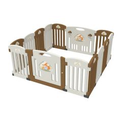 Plastic DIY 10 Panels Kid's Baby Indoor Fences Playpen with Game Gate - Image 2