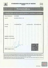SONCAP (Nigeria) certificate of Qingdao Goldstar Industrial Co., Ltd. – certificate photo, supplier certificates section