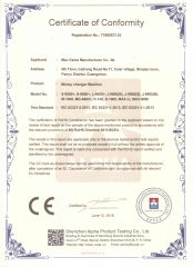 Certificate certificate from Max Game Manufacturer Co., Limited