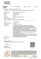 Certificates certificate from Nantong Ok Sporting Co., Ltd.