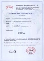 ROHS for LIGHT BOX certificate from Dongguan Space Electronic Science and Tech Co., Ltd.