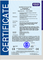 CE certificate from Guangdong Green & Health Intelligence Cold Chain Technology Co., Ltd.