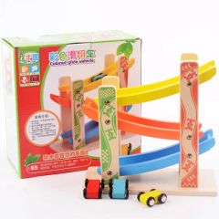 Children′ S Multilayer Wooden Track Glide Car Toy Inertia Sliding Racing Car Slide Racing Fun Car - Image 4