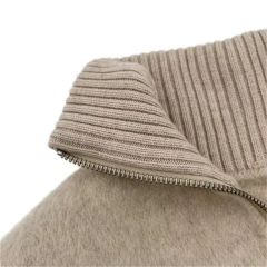 Custom Wool Cashmere Style Rib Knit Collar Fabric Origin China Yarn Count 48 S Trademark yinmei Technics Knitted Width 65 Cm*22 - Image 1