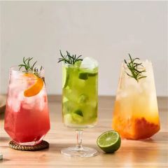 Factory Direct Transparent Creative Cocktail Glass Cup for Iced Coffee Juice Beverage Milk - Image 3