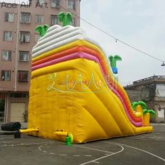 Playground Palm Tree Yellow Inflatable Bouncy Castles Slide for Outdoor - Image 4