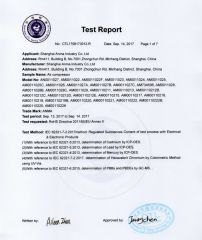 ROHS certificate from Shanghai Anma Industry Co., Ltd.