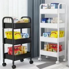 Multi-Layer Trolley Food Racks Household Mobile Racks Kitchen Multi-Functional Storage Racks - Image 1