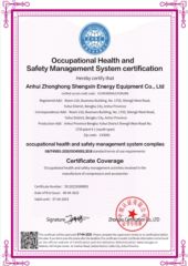 ISO 45001 certificate from Anhui Zhonghong Shengxin Energy Equipment Co.,Ltd.