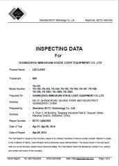 ROHS TEST REPORT certificate of Guangzhou MINGXUAN Stage Light Equipment CO.,LTD – certificate photo, supplier certificates section