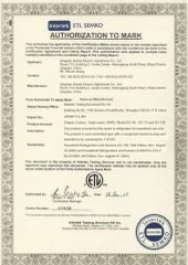 certificate certificate from Qingdao Smeta Electric Appliances Co., Ltd.