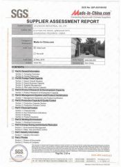 Supplier assessment report certificate of Qingdao Hvsun Industry Co., Ltd. – certificate photo, supplier certificates section