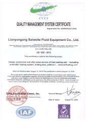 ISO9001 certificate from Lianyungang Saiweite Fluid Equipment Co., Ltd.