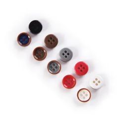 Button 4 Hole Round Resin Button Brown Frame Fashion Button - Image 2