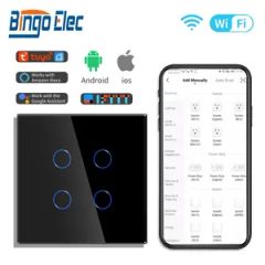 Bingoelec European Alexa Control 600W WiFi Smart Touch Wall LED Light Home Tuya Smart Switch - Image 4