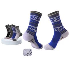 Custom-Logo Geometric Merino Wool Socks Sport Athletic Youth Baseball Socks - Image 2