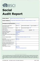 BSCI SOCIAL AUDIT REPORT certificate from Yangzhou Reking Industrial & Trading Co., Ltd.