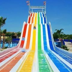 Colorful Outdoors Themed Rainbow Race Swimming Pool Combination Big Water Park Slide - Guangzhou Hongxing Water Park Equipment Co., Ltd.