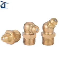Wholesale Brass Straight Elbow Nozzle Grease Gun Accessories Copper Pipes Fittings Grease Gun Nipple Fitting - Dongguan Zhengchen Hardware Co., Ltd.